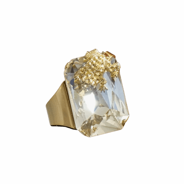 anello-gold-frogs-bianco